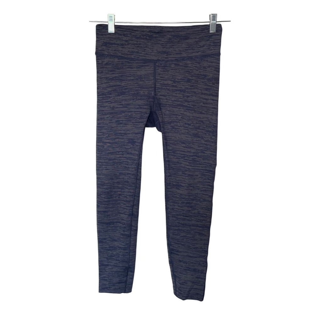 Outdoor Voices Leggings Women Med Blue‎ Space Dye High Rise Internal Drawstring